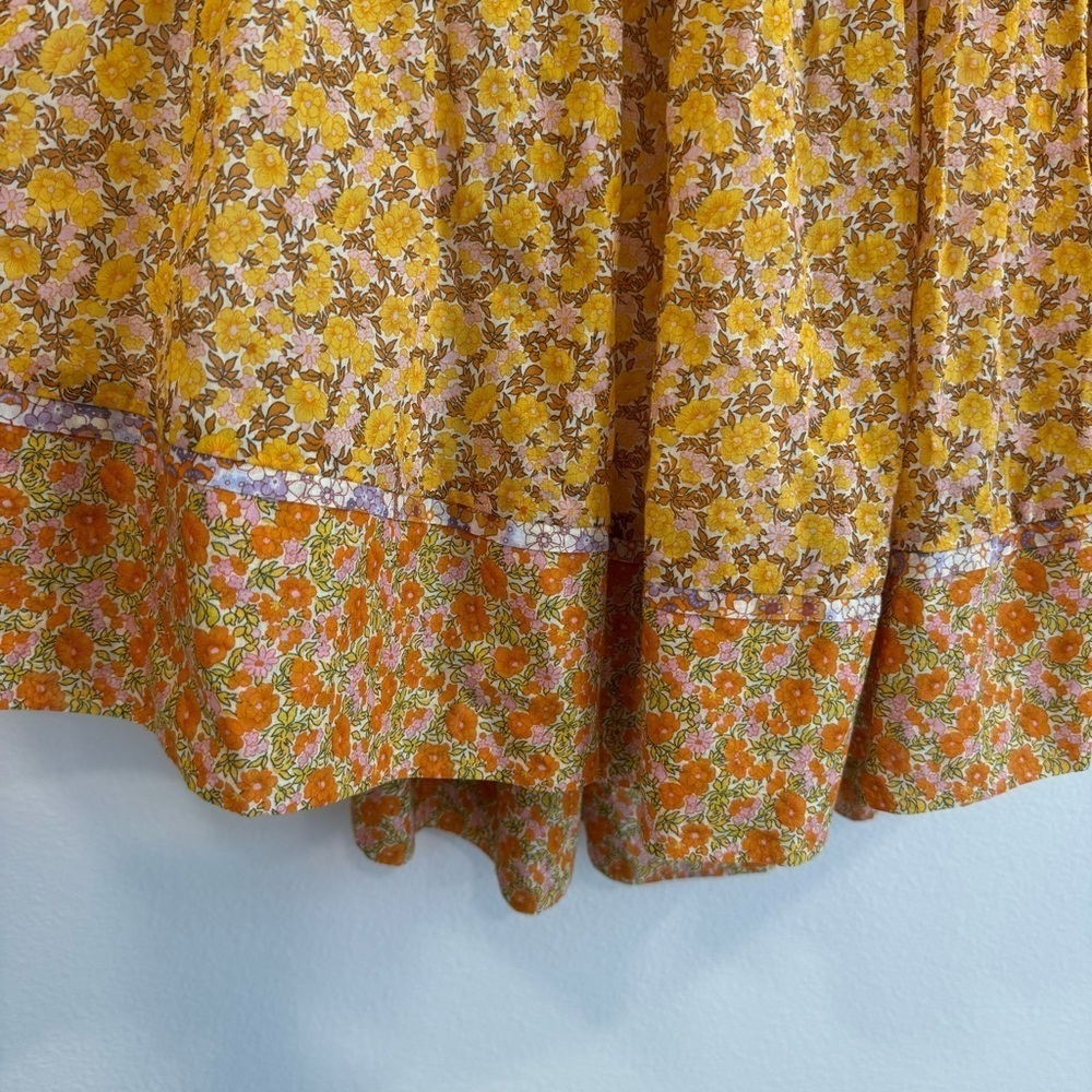 Maje Risso Cutout Floral Dress Long Sleeve Sundress Bishop Sleeves 40EU L US - Picture 11 of 14